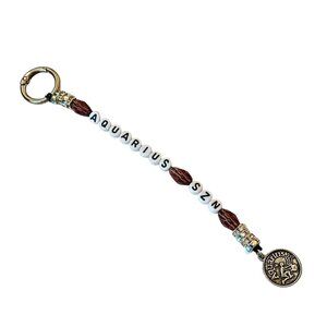 Aquarius zodiac bag charm